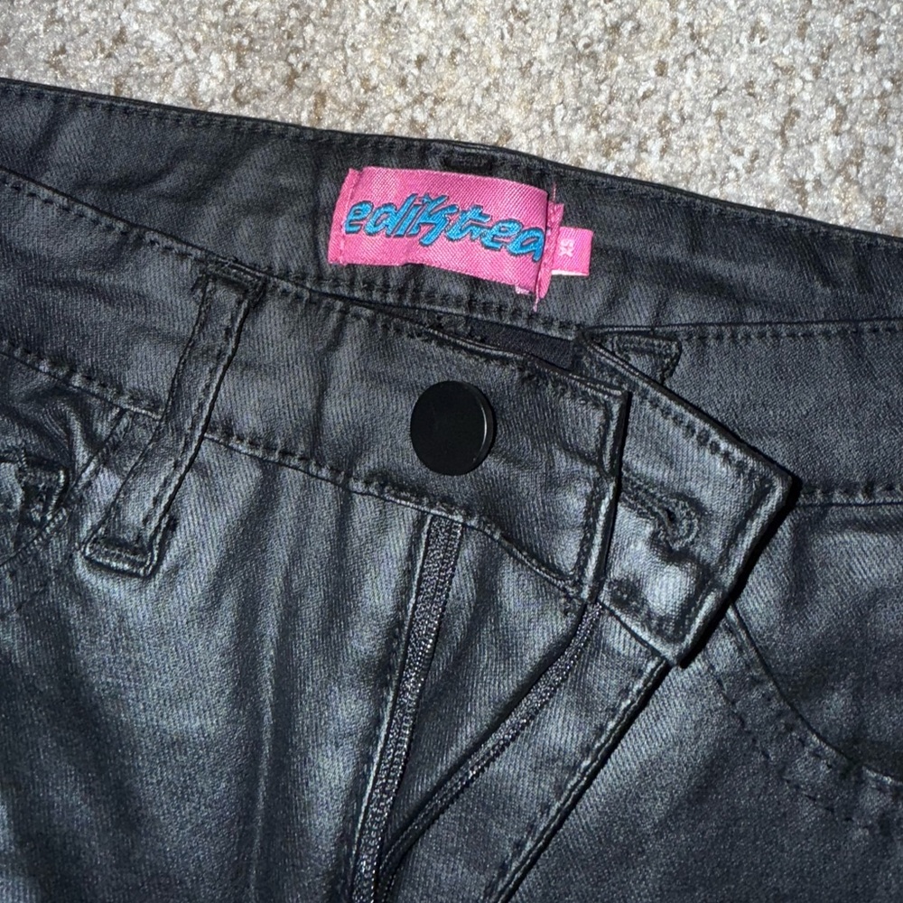 Edikted Faux Leather Flare Pants